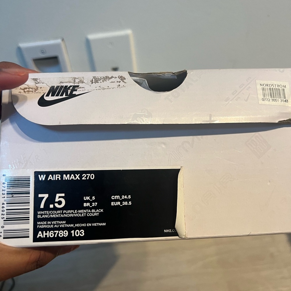 Nike White Black Sneakers with Teal & Purple Accents - Picture 4 of 4